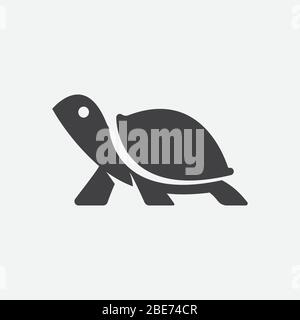 Schildkröte Icon Flat Graphic Design, Schildkröte flaches Schild, Schildkröte Symbol, Logo Illustration Stock Vektor