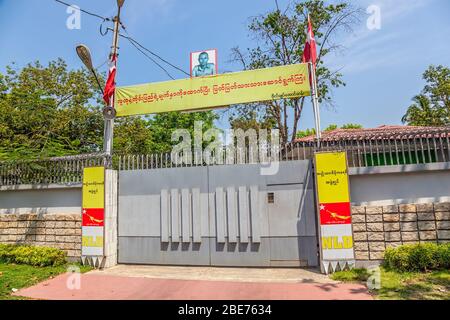 Eingang zum Haus Aung San Suu Kyi Stockfoto