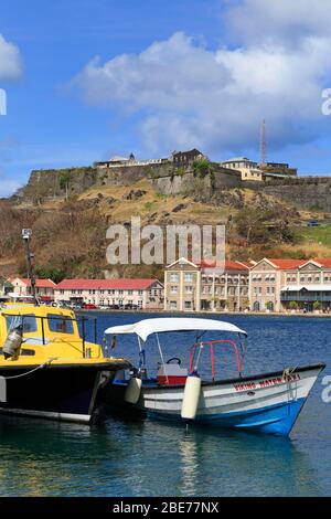 Pilotboote in St. Georges Hafen, Grenada, Karibik Stockfoto