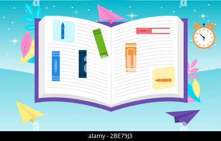 Notizbuch enthält verschiedene Arten von Kunst zu lernen Stock Vektor