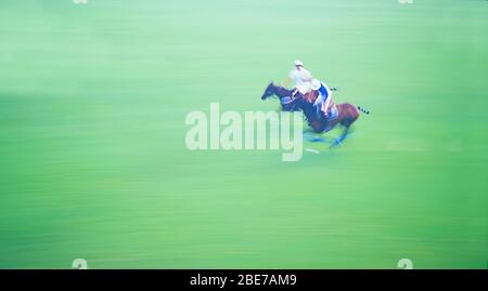 Impressionistisches Foto von Polo-Spielern Stockfoto