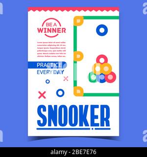 Snooker Billard Spiel Werbung Banner Vektor Stock Vektor
