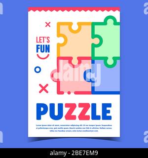 Puzzle Jigsaw Creative Werbung Banner Vektor Stock Vektor
