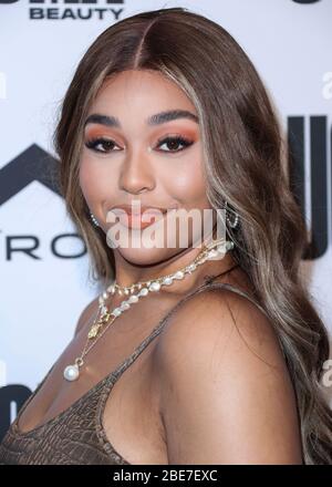 Beverly Hills, Vereinigte Staaten Von Amerika. April 2020. (FILE) Jordyn Woods plant, noch vor Ende des Jahres ein Album zu veröffentlichen. Jordyn Woods sagt, dass sie plant, dieses Jahr ein Album aufzunehmen und zu veröffentlichen. Sie wird auch ihr eigenes Plattenlabel gründen. BEVERLY HILLS, LOS ANGELES, KALIFORNIEN, USA - AUGUST 10: Model Jordyn Woods kommt zur UOMA Beauty Summer Party, die am 10. August 2019 in Beverly Hills, Los Angeles, Kalifornien, USA, in einem Privathaus stattfindet. (Foto von Xavier Collin/Image Press Agency) Quelle: Image Press Agency/Alamy Live News Stockfoto