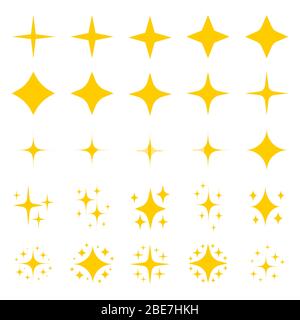 Goldene Sterne funkeln Glitzer-Symbole Stock Vektor