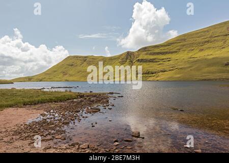 Llyn y Fan Fawr, am Fuße des Fan Brycheiniog, Brecon Beacons National Park, Powys, South Wales, Großbritannien Stockfoto