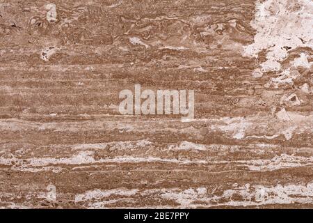 Travertin Hintergrund in eleganter brauner Farbe für Ihr teures Design. Hochwertige Textur. Stockfoto