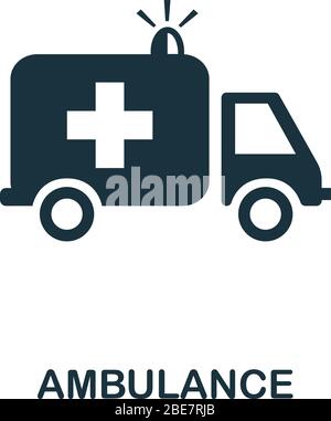 Krankenwagen Icon Set. Vier Elemente in verschiedenen Stilen aus Medizin icons Collection. Kreative Krankenwagen Icons, Outline, farbige und flach Stock Vektor