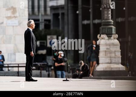 Andrea Bocelli während Andrea Bocelli im Dom, Duomo , Mailand, Italien, 12 Apr 2020 Stockfoto