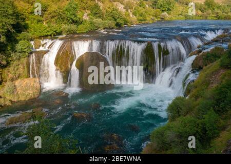 Štrbacki buk Wasserfall auf dem Fluss Una Stockfoto