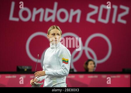 Laura Asadauskaitė-Zadneprovskienė - litauische Fünfathletin. Olympiasieger und Weltmeister, dreimaliger litauischer Athlet des Jahres. Stockfoto