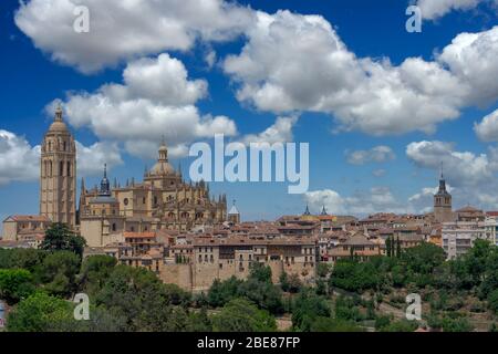 Mittelalterliche Städte von Spanien, Segovia in der Gemeinde Castilla y Leon Stockfoto