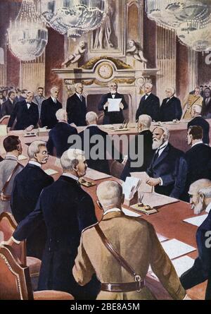 Premiere guerre mondiale : Ouverture de la Conference de la Paix ouverte le 18/01/1919 dans le Salon de l'Horloge du ministere des Affaires etrangeres Stockfoto