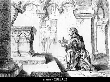 Darstellung von saint Canut ou Knut IV de Danemark le Saint (1040-1086) (Porträt von Canute IV von Dänemark) Gravur 19. Jahrhundert Privatsammlung Stockfoto