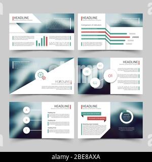Business-Präsentation Corporate Marketing Bericht Vektor-Vorlagen mit Diagrammen und Grafiken Infografiken Elemente. Broschüre für Präsentation, Business Infografik und Grafik-Illustration Stock Vektor