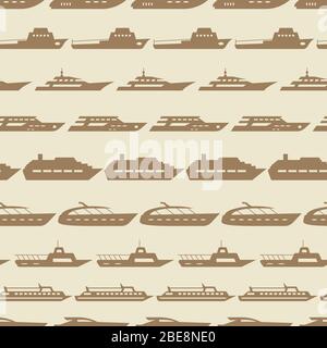 Schiffe und Boote vintage nahtlose Muster. Hintergrund mit Seeboot Illustration Vektor Stock Vektor