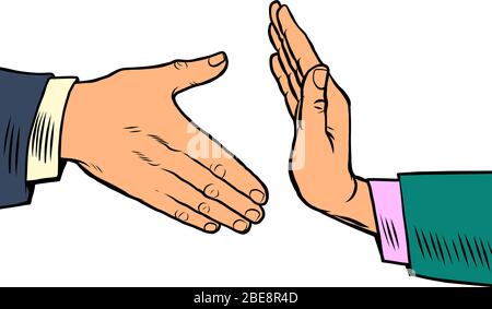 Handshake-Verbot, Hygiene und Hygiene Stock Vektor