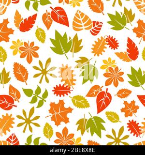 Herbst Blätter nahtlose Muster - bunte Herbst Laub Hintergrund. Vektorgrafik Stock Vektor