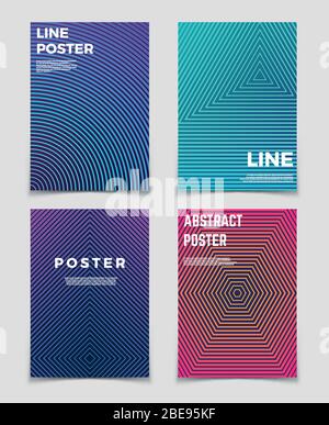 Abstrakte geometrische Vektorhintergründe mit Linienmustern. Modernes minimalistisches Design für Poster und Buchcover. Poster und Broschüre geometrische Linie Muster Hintergrund Illustration Stock Vektor