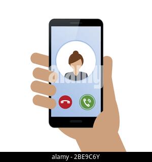 Anrufende Person mit Smartphone avatar auf weißem Hintergrund Vektor-illustration EPS 10 isoliert Stock Vektor