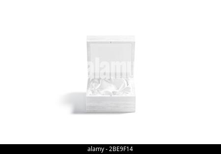 Blank weiß geöffnete Holz Geschenkbox mit Seide Pad mockup Stockfoto