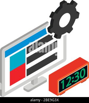 Website Entwicklung Symbol, isometrischen Stil Stock Vektor