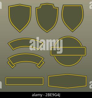 Militär Farben Armee Patches Vorlage Design. Satz von Symbol Armee Symbol, Vektor-Illustration Stock Vektor