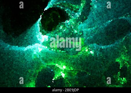 Neon leuchtende Linien und Formen fliegen im Raum. Geometrische Sci-Fi-Struktur. Abstrakt kreativ modernen Hintergrund Stockfoto