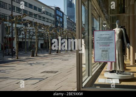 Zeil, wegen dem Coronavirus menschenleer, Innenstadt, Frankfurt am Main, Hessen, Deutschland Stockfoto