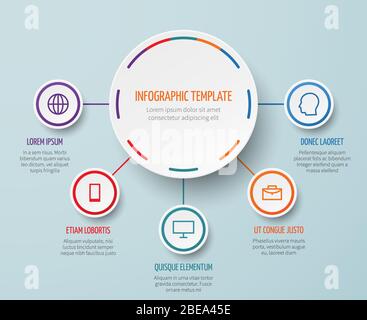 Vector Business Infografik Elemente mit Schritten und Optionen. Abbildung der Schritte und Optionen des Geschäftsschemas Stock Vektor