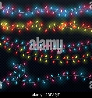 Festliche weihnachtsbeleuchtung. Weihnachten Beleuchtung Karneval Urlaub Girlanden Vektor-Set. Girlande Dekoration für Karneval Weihnachten und Neujahr Urlaub Illustration Stock Vektor