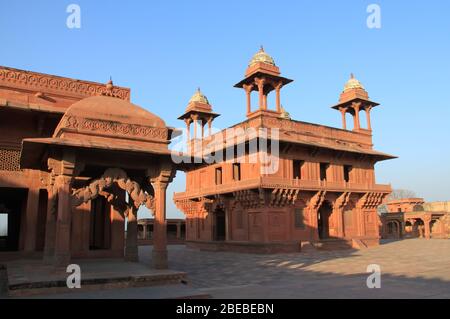 Detail der berühmten Fatehpur Sikri , in der Nähe der Stadt Agra, Indien Stockfoto