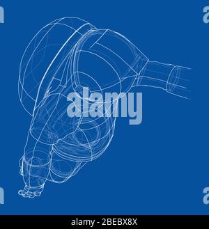 Astronaut Konzept. Vektor Rendering von 3d Stock Vektor