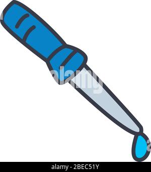 Pipette Symbol über weißem Hintergrund, flacher Stil, Vektorgrafik Stock Vektor