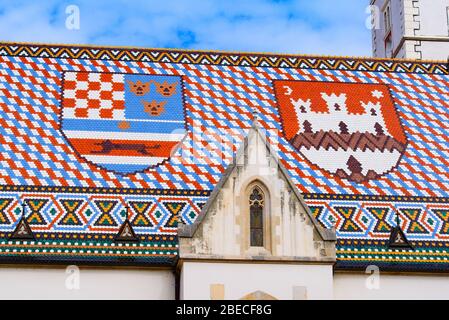 Kirche des Hl. Markus, Zagreb, Kroatien. Stockfoto