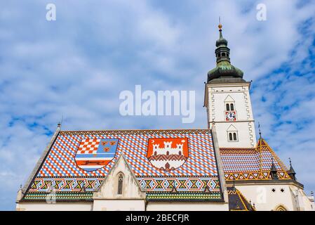 Kirche des Hl. Markus, Zagreb, Kroatien. Stockfoto