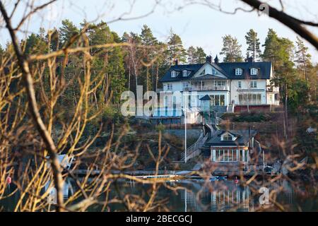 Haus in Karlsudd bei Vaxholm, Schweden Stockfoto