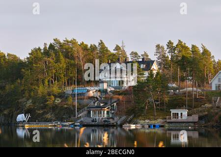 Haus in Karlsudd bei Vaxholm, Schweden Stockfoto