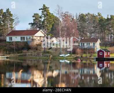 Haus in Karlsudd bei Vaxholm, Schweden Stockfoto