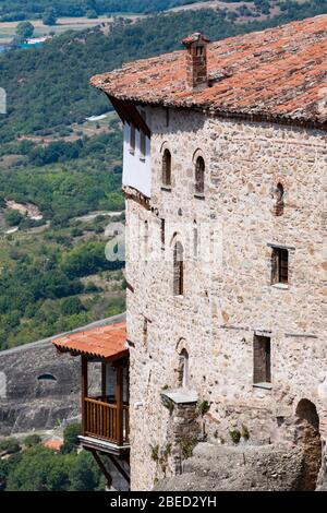 Meteora, bekannte Felsformation in Zentralgriechenland, Komplex von östlichen orthodoxen Klöstern, UNESCO Weltkulturerbe, Balkan, Griechenland Stockfoto