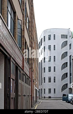 1920er Jahre Art Deco Architecture Factory Warehouse Sandersons Warehouse, 19-23 Wells Street, London WC1 von Richardson & Gill Stockfoto