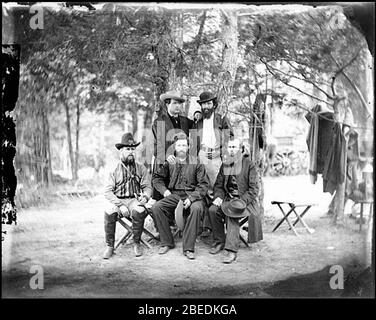 Harrison's Landing, VA. Gruppe der irischen Brigade Stockfoto