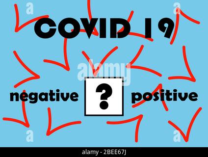 Formular für die Ergebnisse der medizinischen Tests des Coronavirus COVID 19. Epidemie. Pandemie. Negative Analyse. Positive Analyse. Impfstoff. Viruserkrankung. Stock Vektor