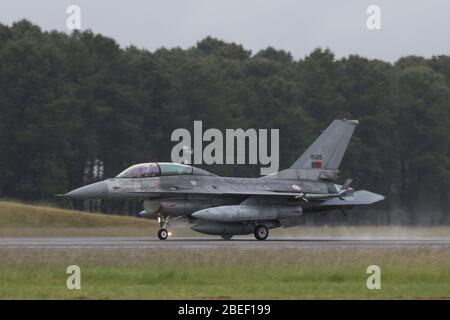 General Dynamics der portugiesischen Luftwaffe F-16AM von Esquadra 301 bei NATO Tiger Treffen 2019 bei der französischen Luftwaffe Mont de Marsan BA118 Basis Stockfoto