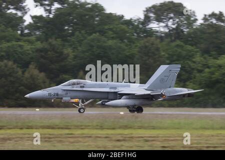 Spanische Luftwaffe McDonnell Douglas EF-18 Hornet bei NATO Tiger Treffen 2019 bei der französischen Luftwaffe Mont de Marsan BA118 Basis Stockfoto