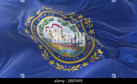 Flagge des amerikanischen Staates New Hampshire, Region der Vereinigten Staaten Stockfoto