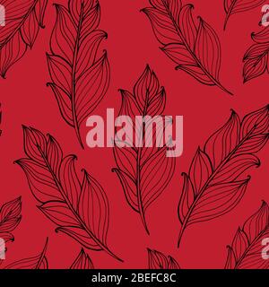 Hand gezeichnetes Doodle-Federmuster. Handgezeichnete Hipster-Illustration. indianische indianer traditionelle Symbole, Stammes-und ethnischen Boho Thema. Stockfoto