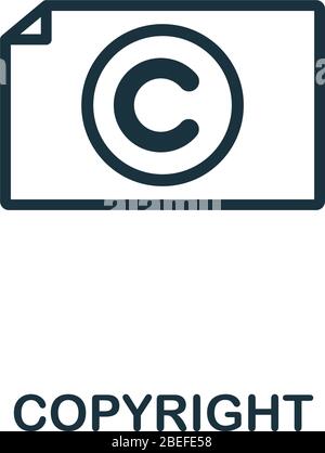 Copyright-Symbol. Einfaches Element aus der Sammlung geistigen Eigentums. Ausgefülltes Copyright-Symbol für Vorlagen, Infografiken und mehr Stock Vektor