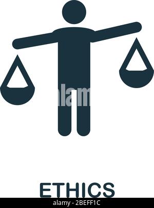 Symbol „Ethik“. Einfaches Element aus der Reglement-Sammlung. Gefülltes Ethics Icon für Vorlagen, Infografiken und mehr Stock Vektor