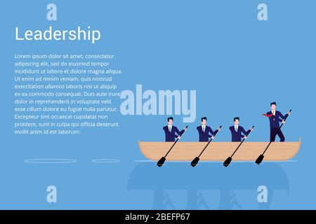 Teamarbeit mit Leader in der Boot Business Concept Vektor Illustration Stock Vektor